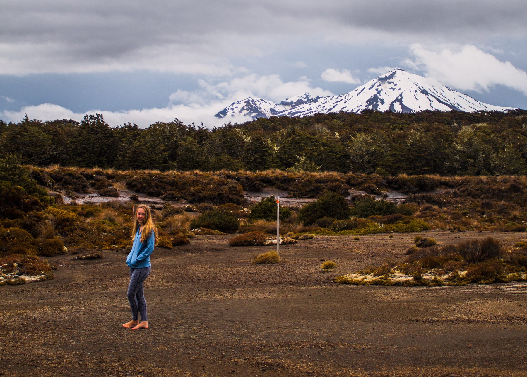Day 2: Seeing Ngauruhoe while making a barefoot side-trip to Ohinepango Springs